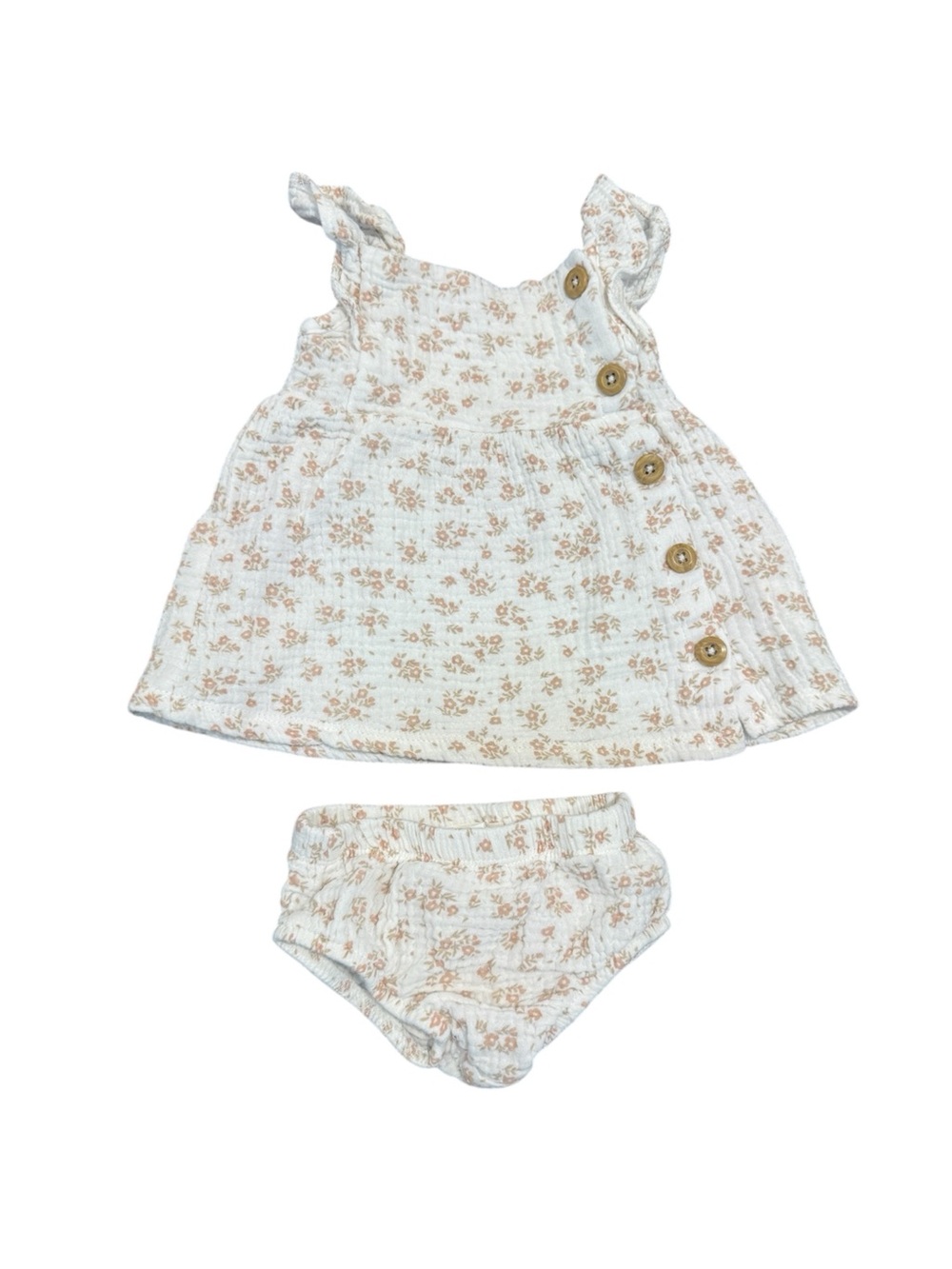 ⭐️4 for $10⭐️ Floral Muslin Diaper Cover Set - Cream & Tan